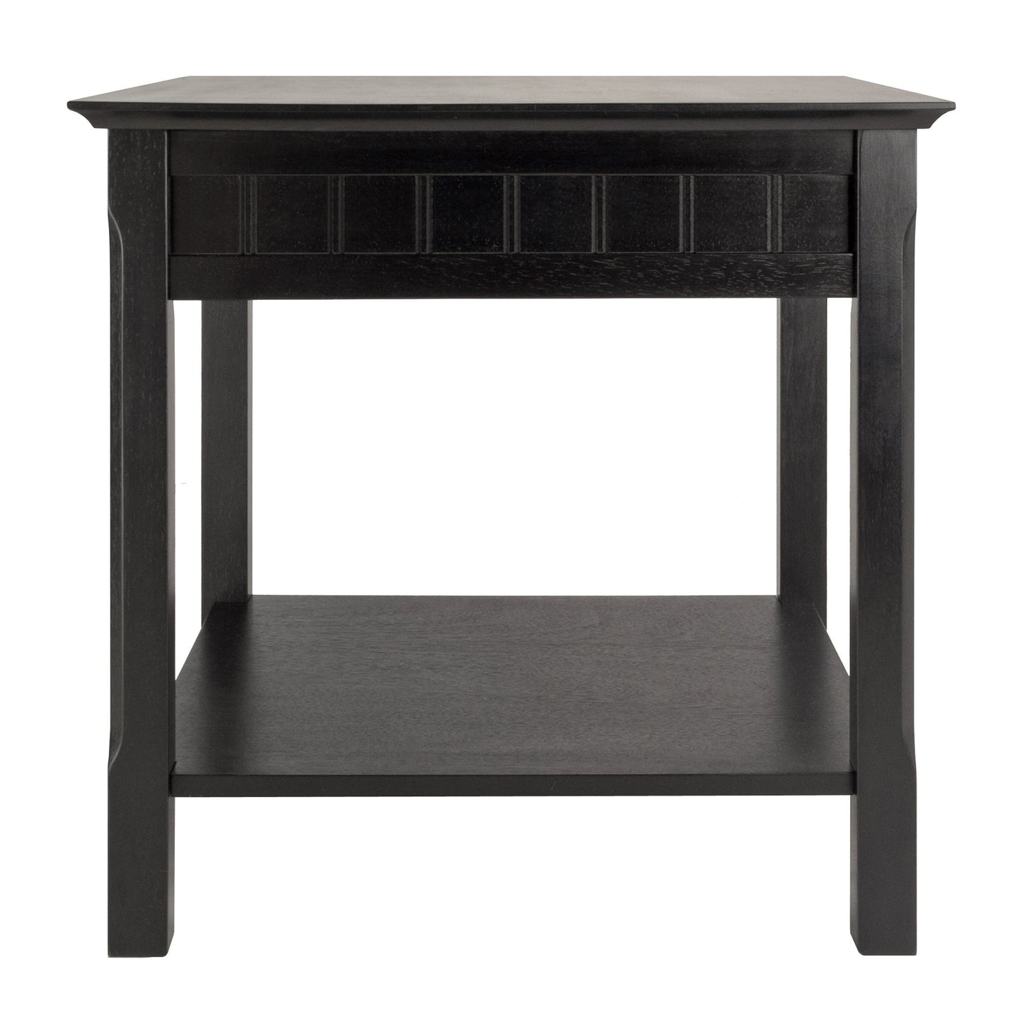 Shelf | Ergode Timber End Table | Versatile & Timeless Furniture | Drawer & Shelf | Black Finish | Contemporary Storage for Den or Living Room | casafoyer.myshopify.com