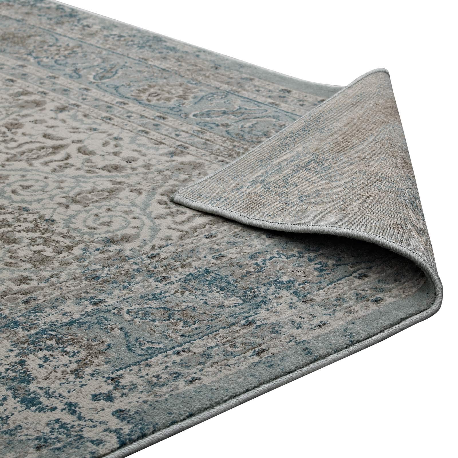 Carpet & Rugs | CasaFoyer Dilys Distressed Vintage Floral Lattice Area Rug | Teal/Brown/Beige | 8x10 | Stain Resistant | Non-Slip | Easy to Clean | casafoyer.myshopify.com