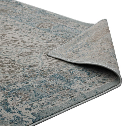 Carpet & Rugs | CasaFoyer Dilys Distressed Vintage Floral Lattice Area Rug | Teal/Brown/Beige | 8x10 | Stain Resistant | Non-Slip | Easy to Clean | casafoyer.myshopify.com