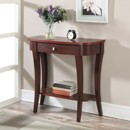 TABLE | Ergode Newport 1 Drawer Console Table | Contemporary Design | Cabriole Legs | Stainless Steel Pulls | Sliding Drawer | Bottom Shelf | Maximized Storage | casafoyer.myshopify.com