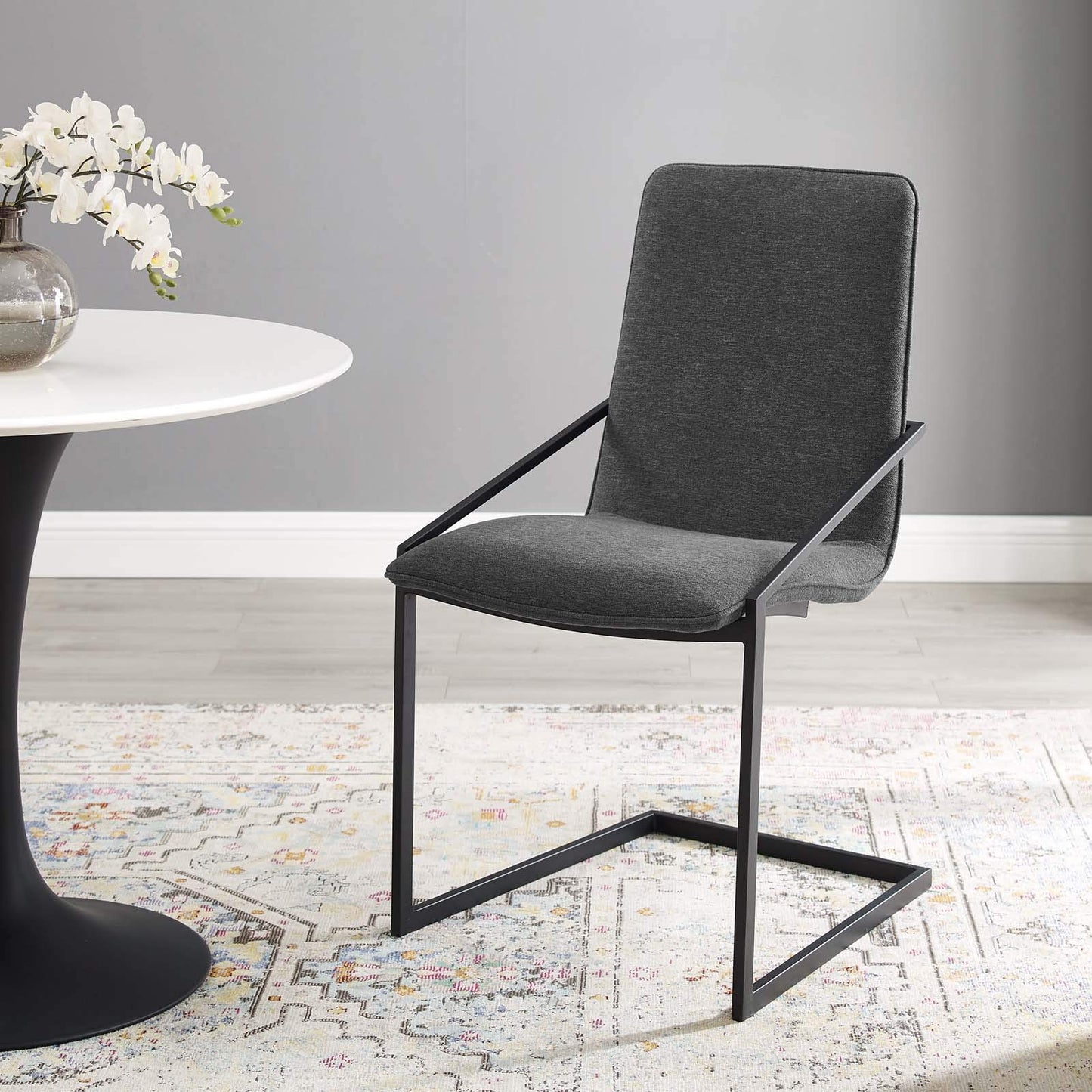 home office desk chairs | CasaFoyer Pitch Performance Fabric Dining Armchair | Black Stainless Steel Frame | Foam Padded Seat | Elegant & Durable | 330 lbs Weight Capacity | casafoyer.myshopify.com