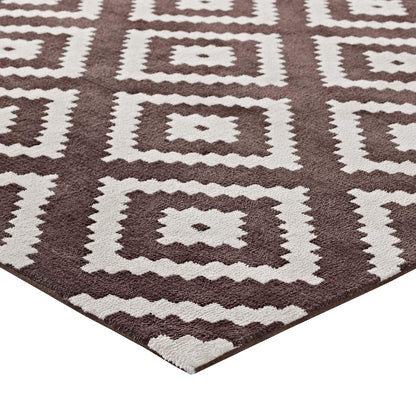 Carpet & Rugs | CasaFoyer Alika Abstract Diamond Trellis Area Rug | Elegant Modern Design | Durable & Stain Resistant | 8x10 Ivory/Brown | casafoyer.myshopify.com