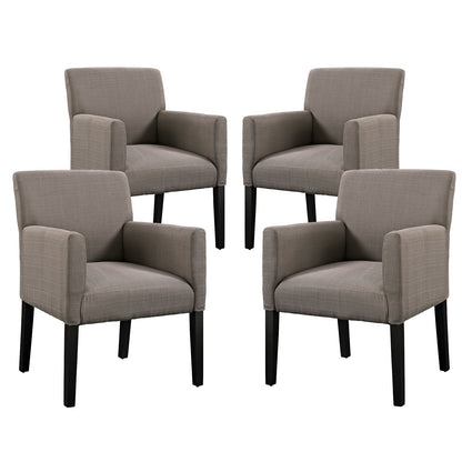 home office desk chairs | CasaFoyer Chloe Armchair Set of 4 | Versatile Design | Comfortable Fabric | Dark Wooden Legs | Perfect for Dining, Waiting Room, or Living Room Decor | Timeless Charm | Neutral Style | casafoyer.myshopify.com