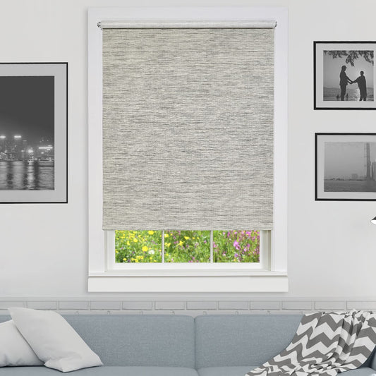 window treatment roller shades | CasaFoyer Cordless GII Luna 2 Vinyl Plantation Blind | Durable, Safe, Stylish | White | 39x64 | casafoyer.myshopify.com