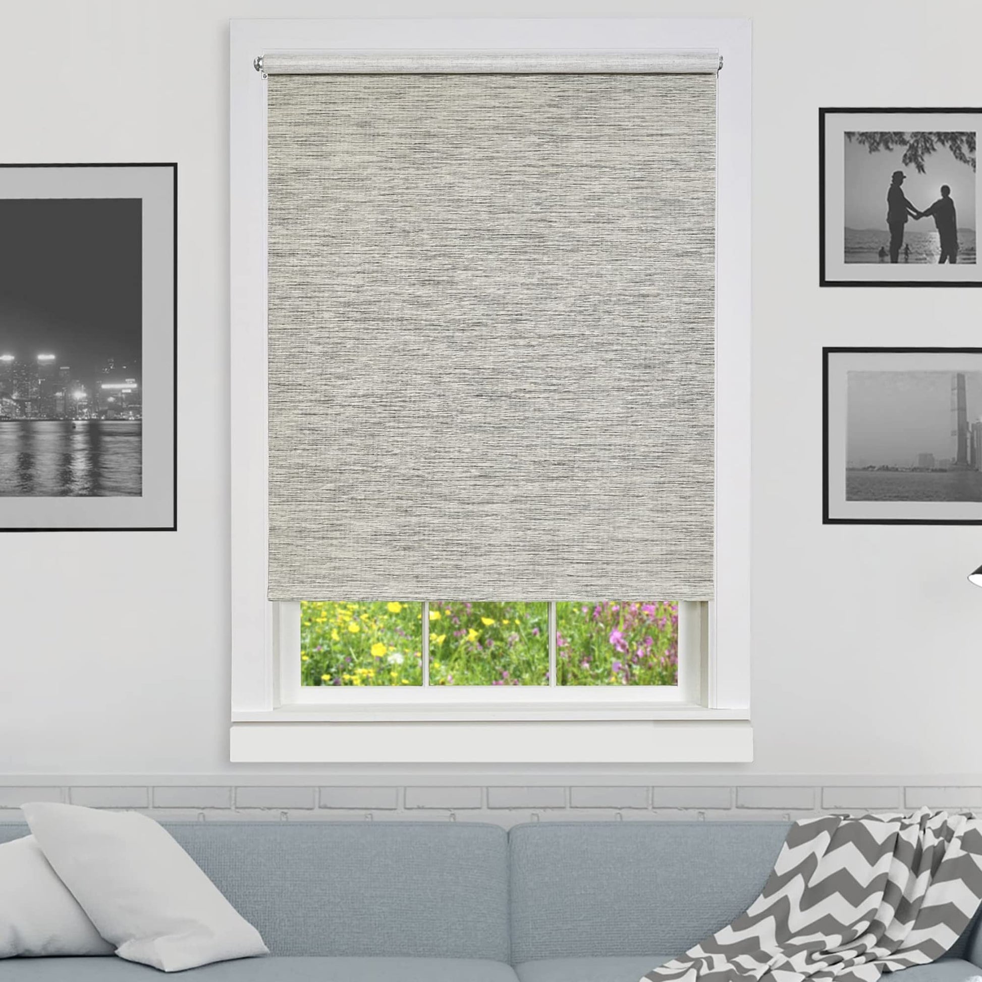 window treatment roller shades | CasaFoyer Cordless Roman Shade | 100% Blackout Fabric | Easy Adjustments | Sleek Design | 36x64 Ivory | casafoyer.myshopify.com