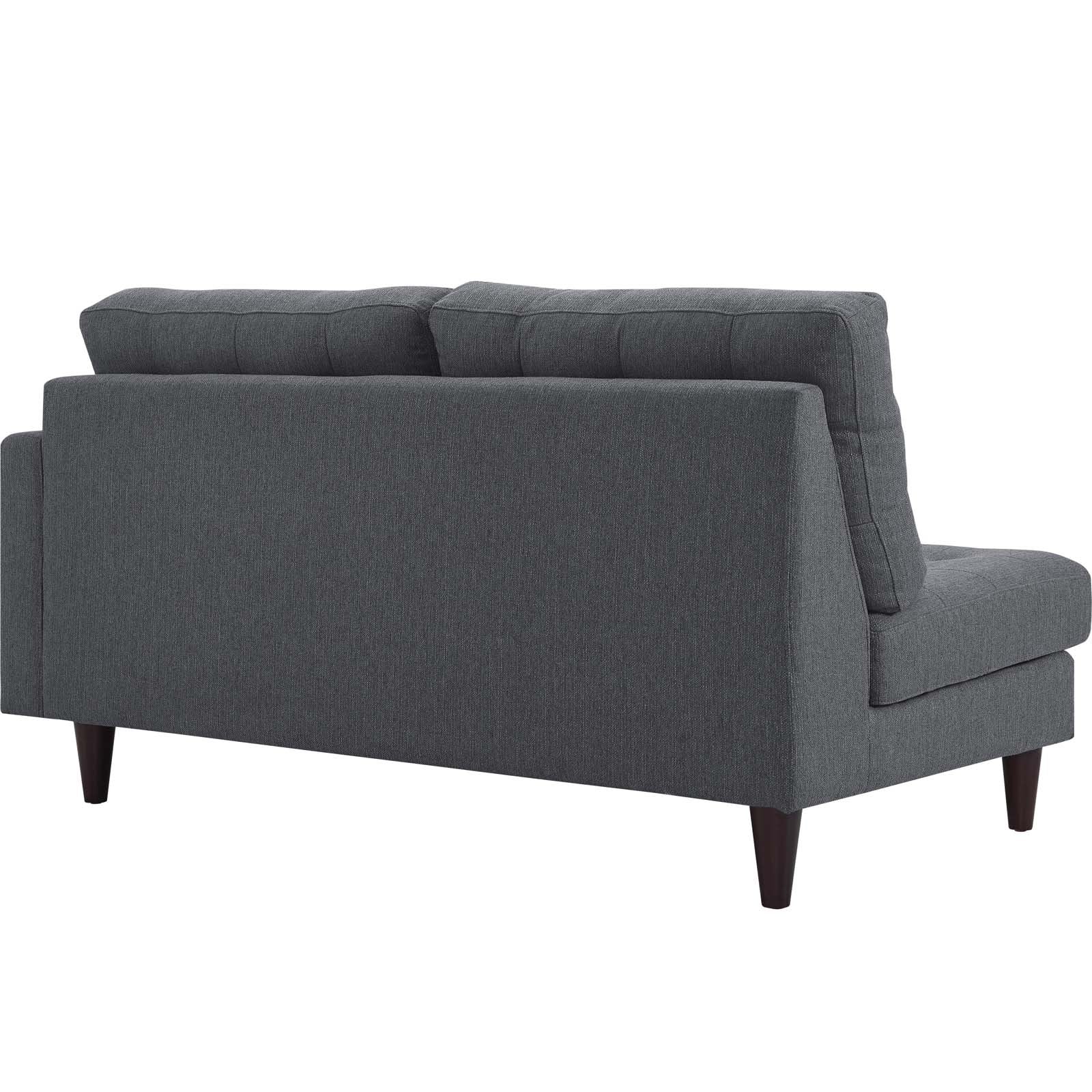 sofas | CasaFoyer Empress Right-Facing Loveseat | Tufted Buttons | Luxurious Cushions | Sturdy Wooden Legs | Gray Fabric Upholstery | casafoyer.myshopify.com