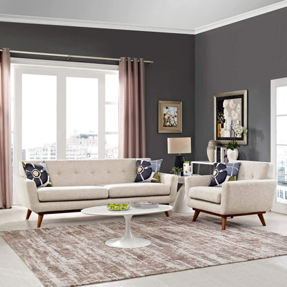 kitchen and dining room sets | CasaFoyer Engage Sofa | Dual Cushions | Cherry Wood Legs | Perfect for Lounging & Entertaining | Includes Engage Armchair | casafoyer.myshopify.com
