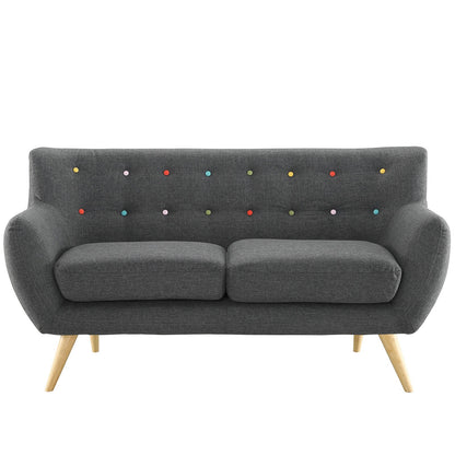 home office desk chairs | Luxurious Dual Cushion Loveseat | Organic Shape | Mid-Century Inspired Design | Sturdy Wooden Legs | Polyester Upholstery | Captivating Form & Fine Stitching | Modern & Sophisticated | Gray | casafoyer.myshopify.com