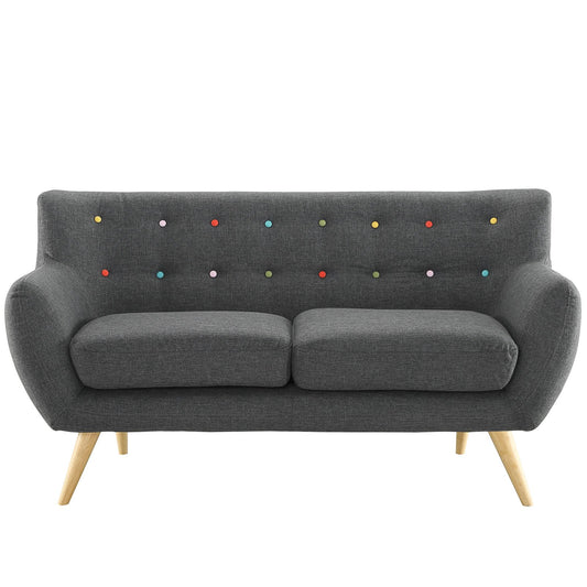 home office desk chairs | Luxurious Dual Cushion Loveseat | Organic Shape | Mid-Century Inspired Design | Sturdy Wooden Legs | Polyester Upholstery | Captivating Form & Fine Stitching | Modern & Sophisticated | Gray | casafoyer.myshopify.com