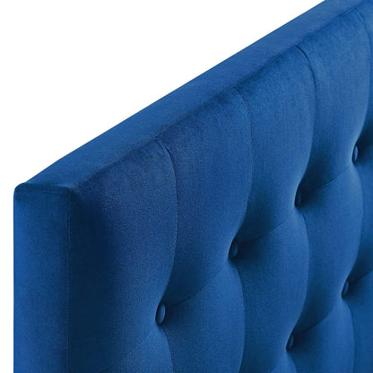 Bed | CasaFoyer Emily Performance Velvet Biscuit Tufted King Headboard | Timeless Elegance & Modern Luxury | Plush & Stain-Resistant | Adjustable Height | Navy | casafoyer.myshopify.com