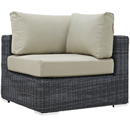 kitchen and dining room sets | CasaFoyer Summon Outdoor Patio Sectional Sofa Set | 7 Piece | Sunbrella Fabric | Two-Tone Rattan Weave | UV Protection | Powder-Coated Aluminum Frame | casafoyer.myshopify.com