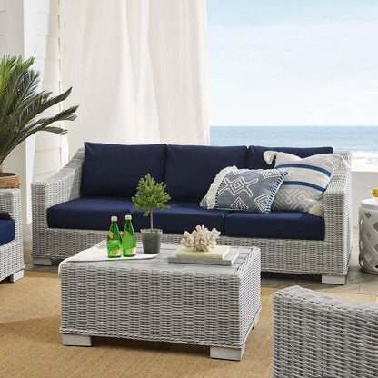kitchen and dining room sets | CasaFoyer Conway Outdoor Patio Sunbrella Wicker Rattan 4-Piece Furniture Set | Stylish & Comfortable | UV-Resistant | Durable | Washable Covers | Sofa, Loveseat, Armchair, Coffee Table | casafoyer.myshopify.com