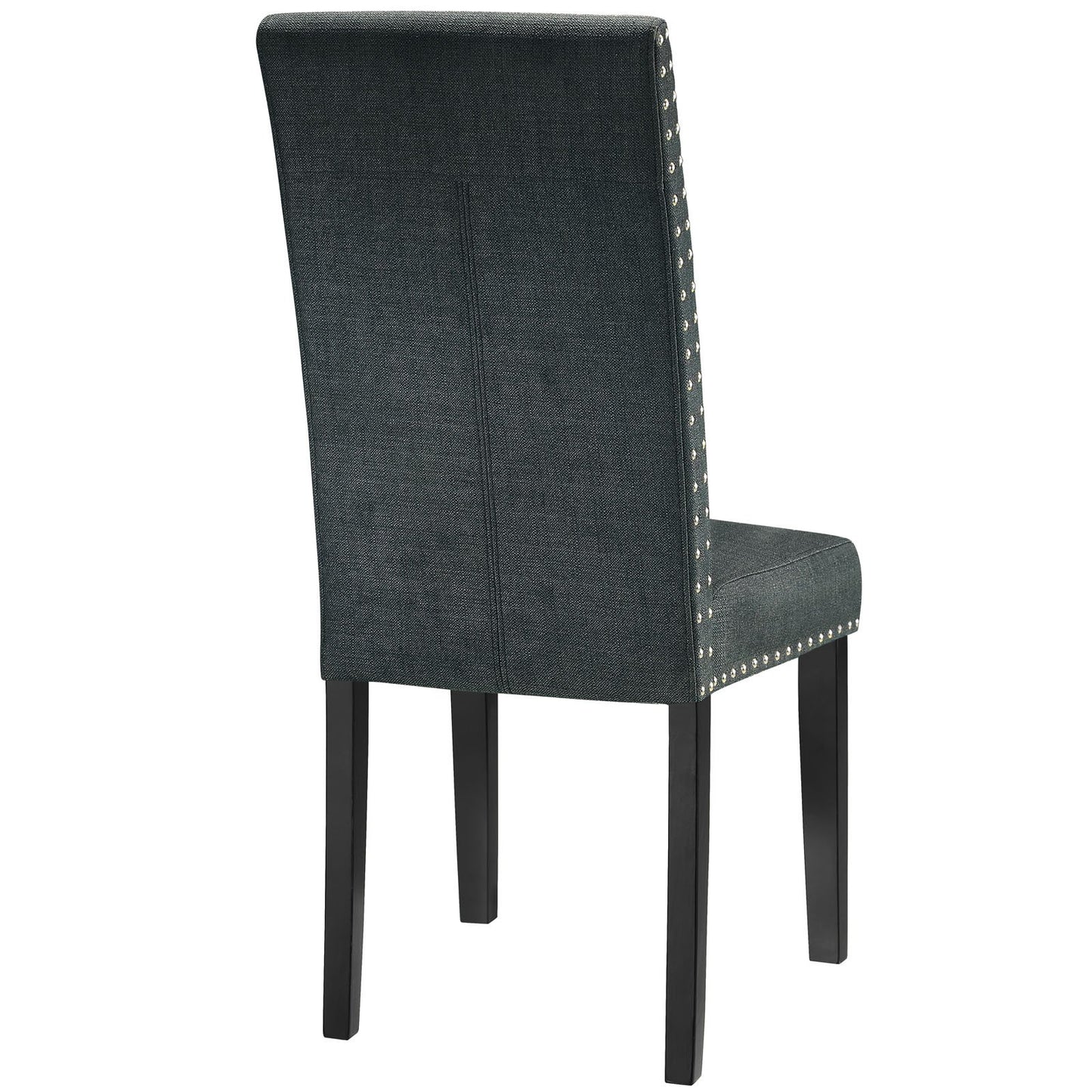 Dining Table | Parcel Upholstered Fabric Dining Room Side Chair | Elegant Nailhead Trim | Soft & Durable Polyester | Espresso Stained Tapered Wood Legs | Suitable for Dining, Living, Lounge, Office | 285 lbs Capacity | casafoyer.myshopify.com
