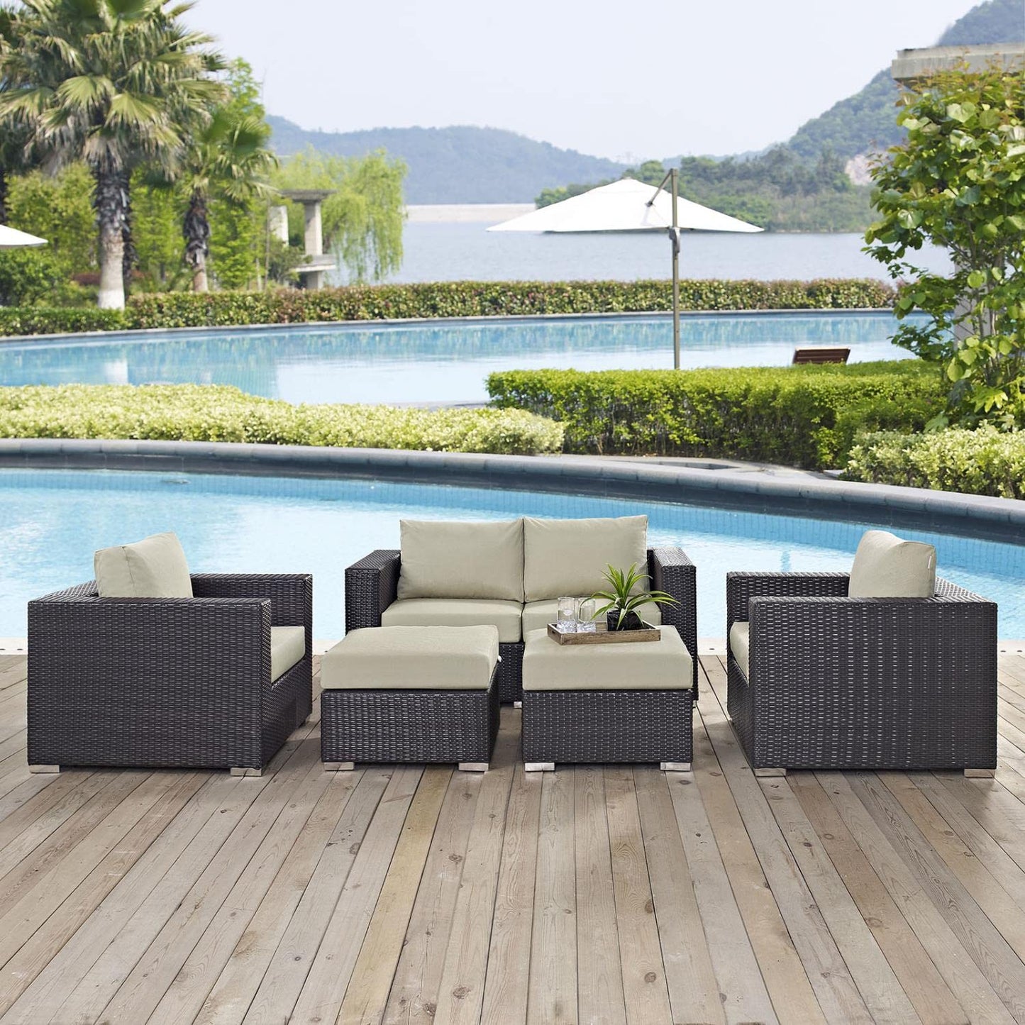 sofas | CasaFoyer Convene Outdoor Sectional Set | Adjustable & Weather-Resistant Patio Furniture | Loveseat, Armchairs, Ottomans | casafoyer.myshopify.com