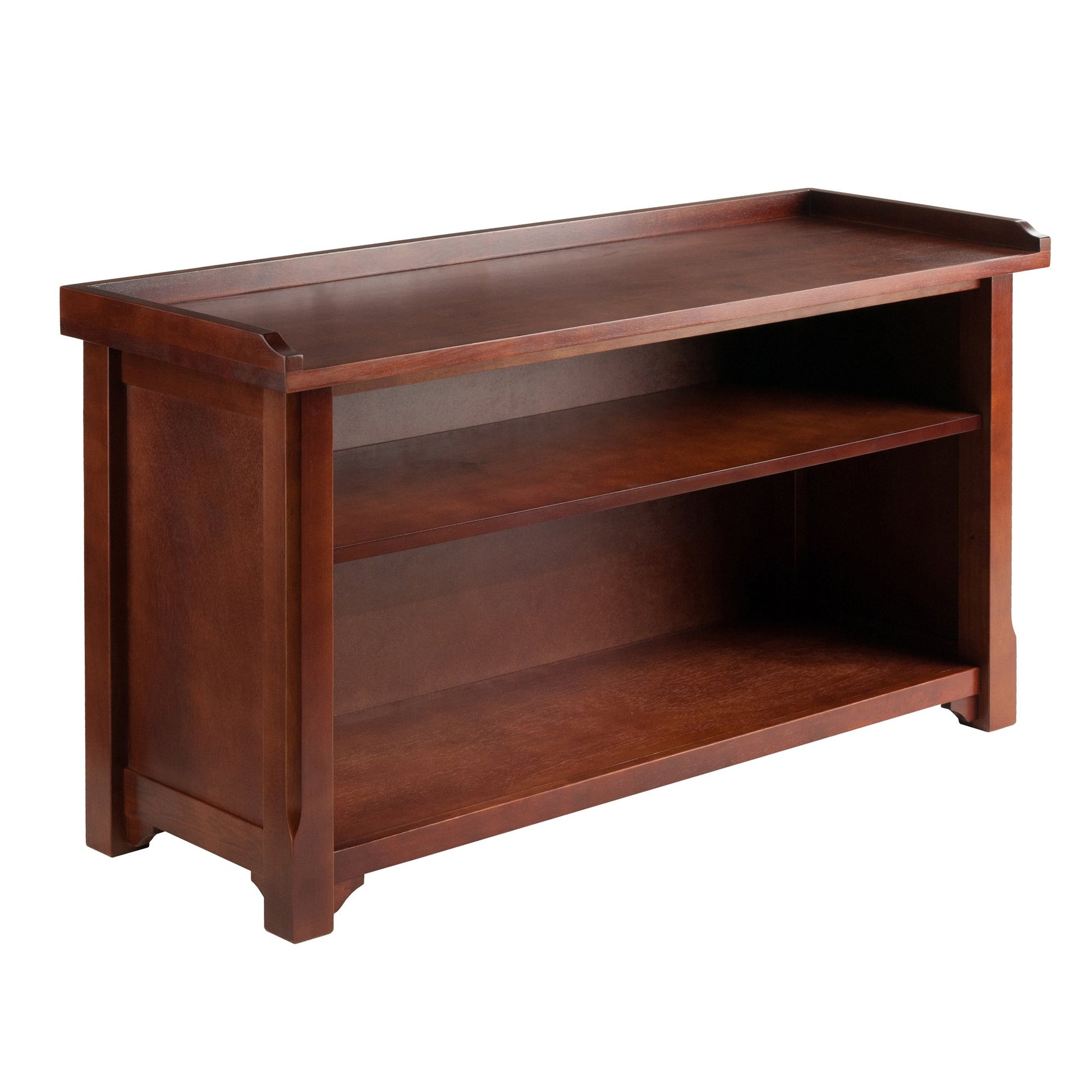 BENCH | Ergode  Wood Milan Bench | Versatile Seating & Storage | Walnut Finish | Foyer, Hallway, Playroom | Open Compartment with Shelf | 40W x 14.17D x 22.05H | 37.48 lbs. | casafoyer.myshopify.com