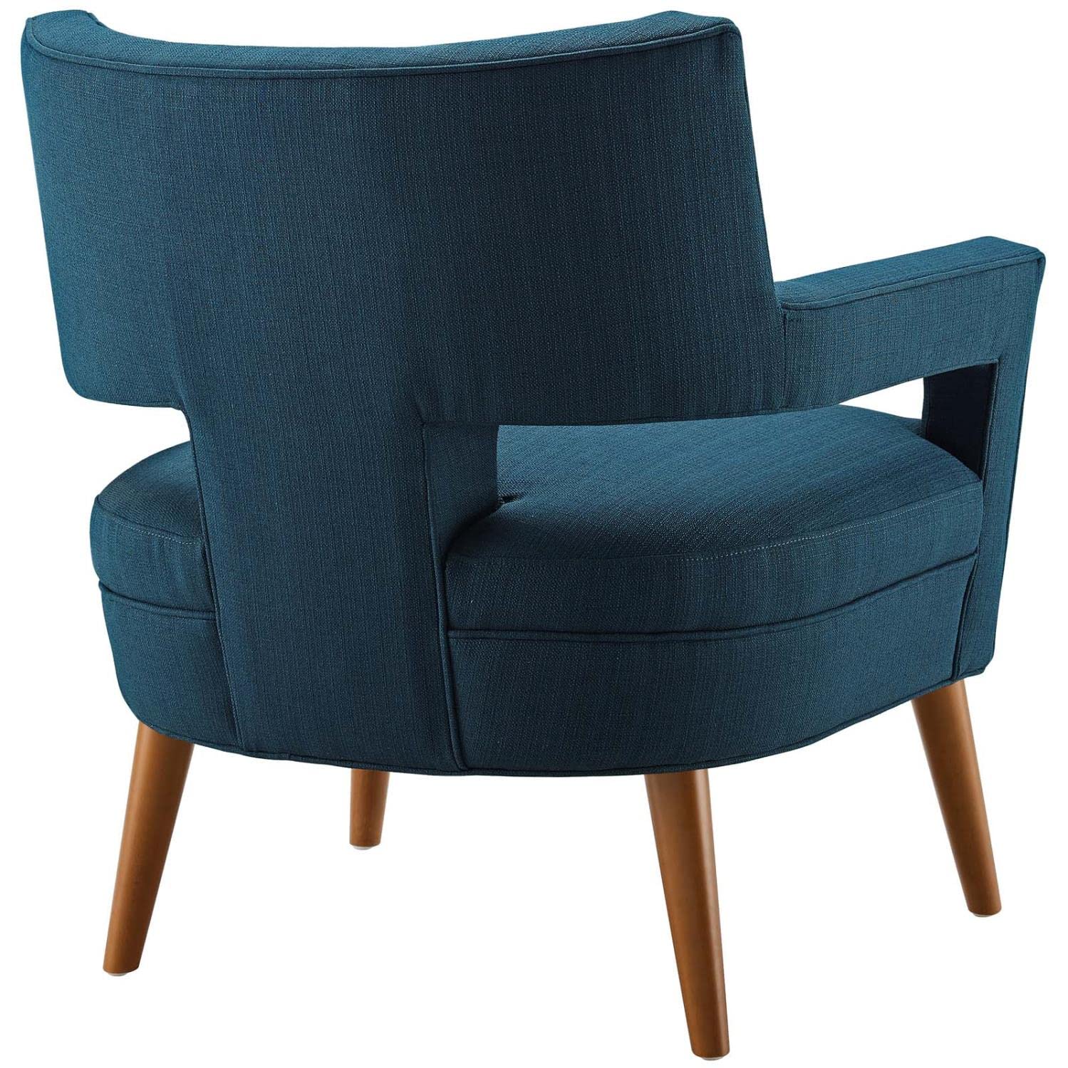 home office desk chairs | CasaFoyer Sheer Armchair | Mid-Century Modern Design | Soft Polyester Upholstery | Button Tufting | Cherry-Stained Wood Legs | Comfortable & Sturdy | 440 lbs Weight Capacity | casafoyer.myshopify.com
