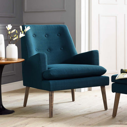 home office desk chairs | CasaFoyer Leisure Lounge Chair | Mid-Century Modern | Plush Foam Seat | Button Tufted Back | Walnut-Stained Legs | Perfect for Living Room, Lounge, Bedroom | Supports up to 331 lbs | casafoyer.myshopify.com