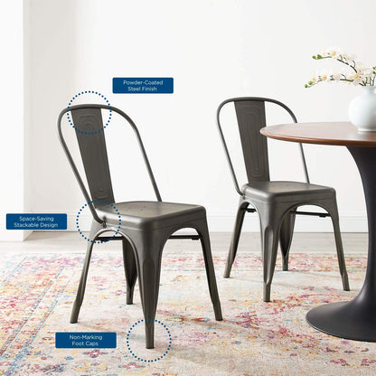 home office desk chairs | CasaFoyer Promenade Bistro Dining Side Chair Set of 2 | Classic Bistro Style | Steel Finish | Non-Marking Foot Caps | 331 lbs Weight Capacity | casafoyer.myshopify.com