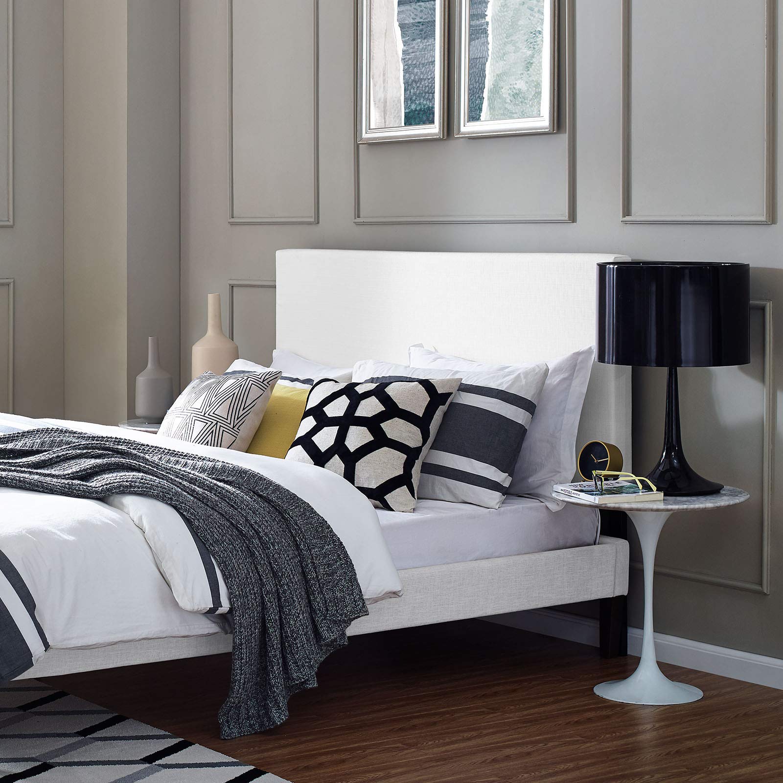 Bed | CasaFoyer Taylor Full/Queen Headboard | Elegant Linen Fabric Upholstery | Adjustable Height | Durable Frame | Perfect for Guest Bedroom or Master Suite | casafoyer.myshopify.com