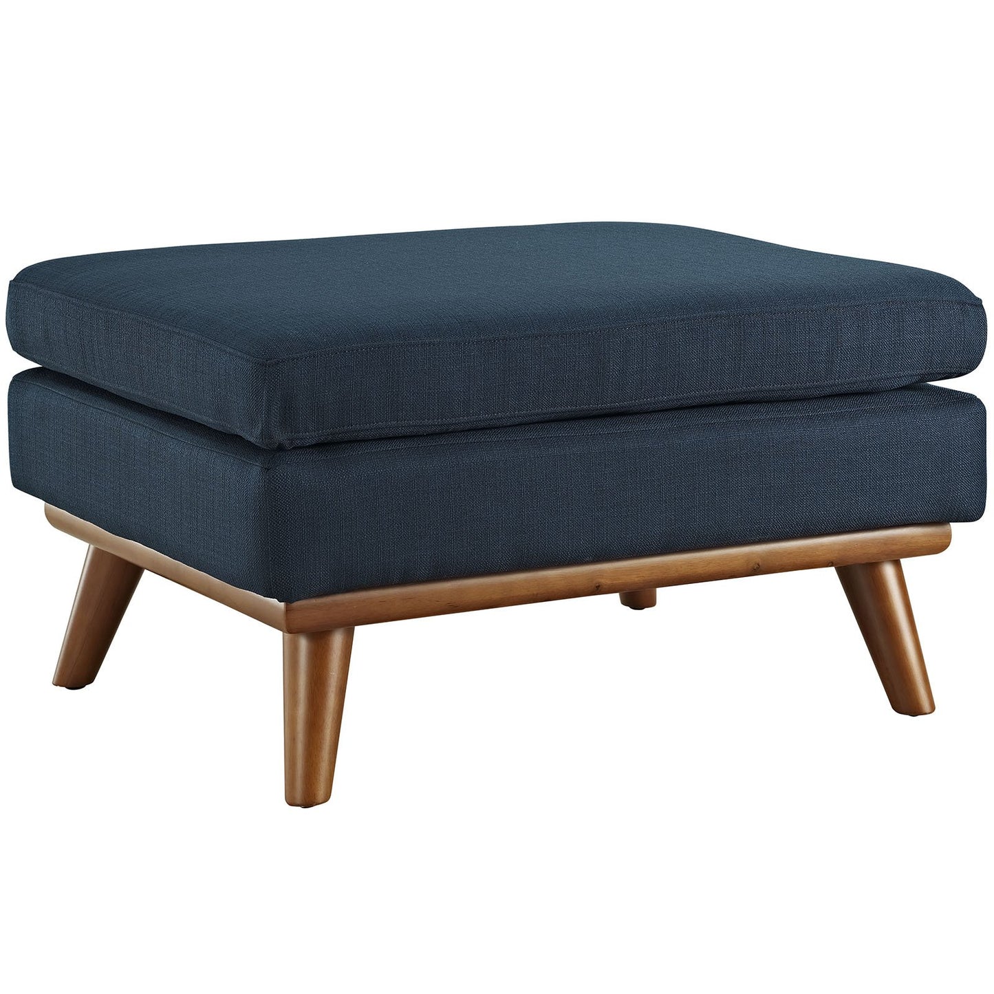 Ottoman | Engage Ottoman | Curved Lines | Luxurious Cushioning | Ultimate Relaxation | Robust Rubberwood Frame | Upholstered Fabric | Azure | casafoyer.myshopify.com