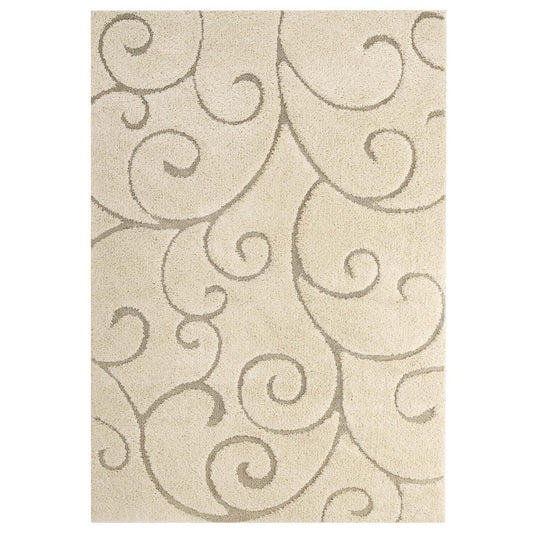 Carpet & Rugs | CasaFoyer Burgeon Scrolling Vine 5x8 Shag Area Rug | Modern Design | Durable Polypropylene | Jute Backing | Stain-Resistant | Easy to Clean | Ideal for Various Rooms | casafoyer.myshopify.com