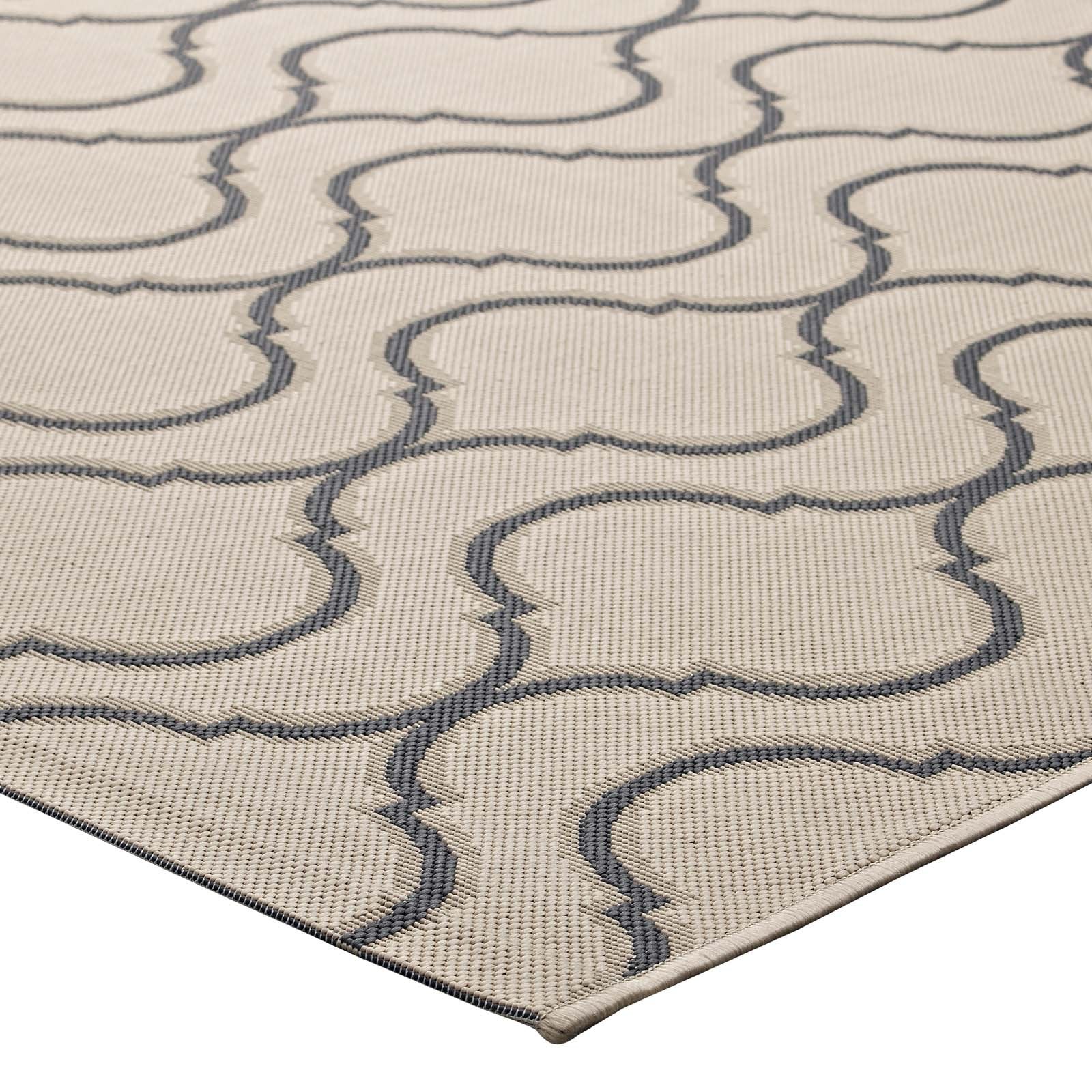 area rugs | CasaFoyer Linza Wave Abstract Trellis Indoor/Outdoor Area Rug | Durable Polypropylene | Fade & Stain Resistant | Rubber Bottom | 8x10 | Beige/Gray | casafoyer.myshopify.com