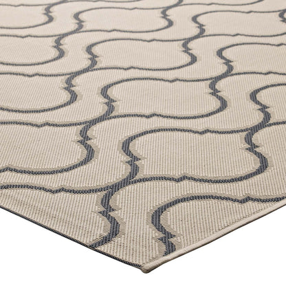 Carpet & Rugs | CasaFoyer Linza Wave Abstract Trellis 5x8 Indoor/Outdoor Area Rug | Durable, Fade & Stain Resistant | Beige/Gray | casafoyer.myshopify.com