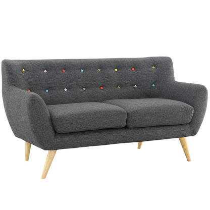 home office desk chairs | Luxurious Dual Cushion Loveseat | Organic Shape | Mid-Century Inspired Design | Sturdy Wooden Legs | Polyester Upholstery | Captivating Form & Fine Stitching | Modern & Sophisticated | Gray | casafoyer.myshopify.com