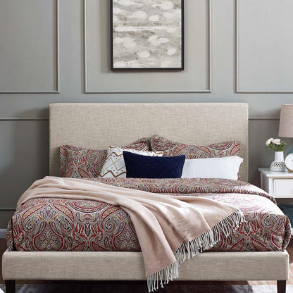 Bed | CasaFoyer Claire King and Cali/California King Headboard | Luxurious Upholstered Linen Fabric | Adjustable Height | Beige | casafoyer.myshopify.com