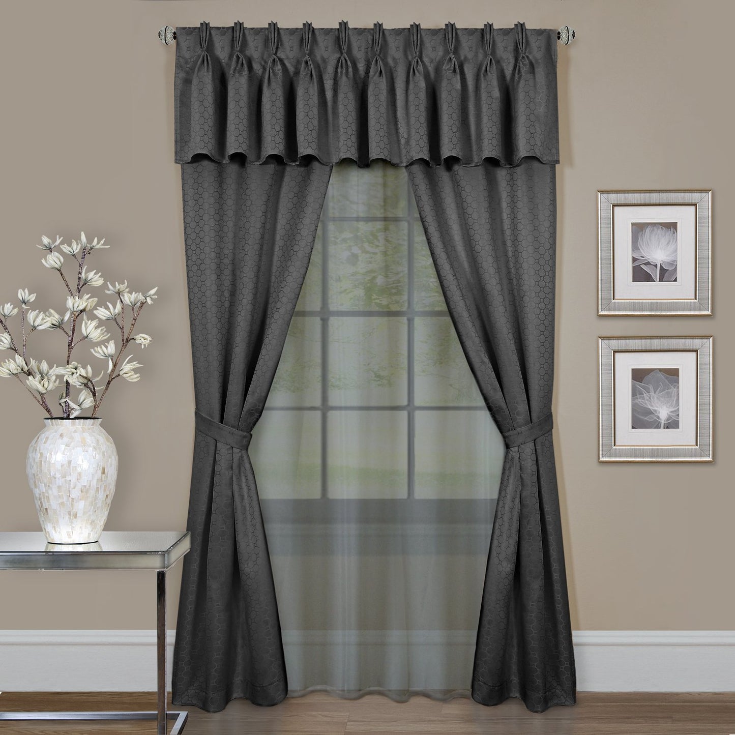 solar panels | CasaFoyer Dakota Window Curtain Tier and Valance Set | Vibrant Color | Elegant Double Bands of White | Tab Top Valance | Rod Pockets | Machine Washable | Includes 1 Valance and 2 Tiers | casafoyer.myshopify.com