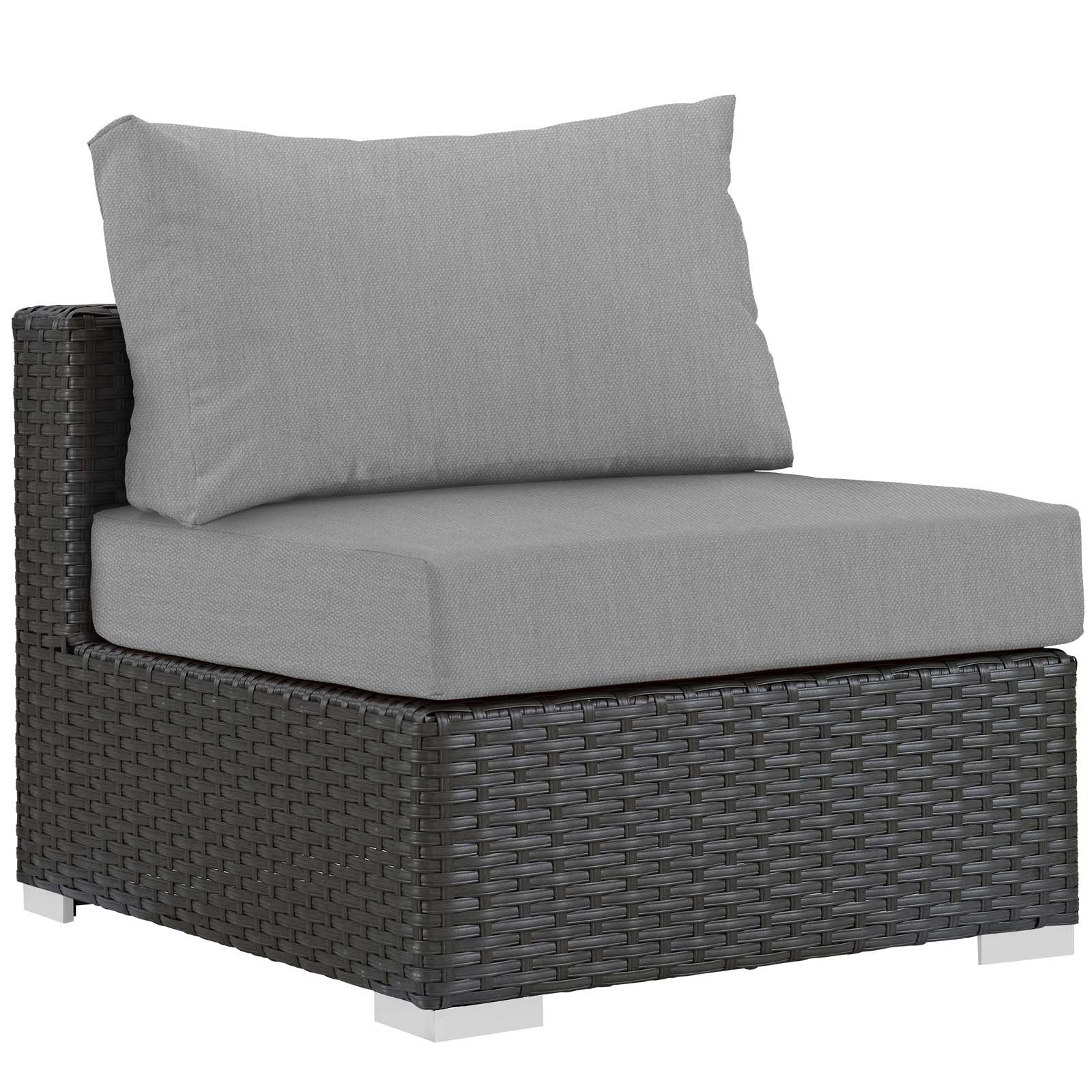 executive chairs | Sojourn Outdoor Patio Armless Chair | Sunbrella Fabric | Synthetic Rattan | UV Protection | Aluminum Frame | Ideal for Patio, Backyard, Poolside | casafoyer.myshopify.com