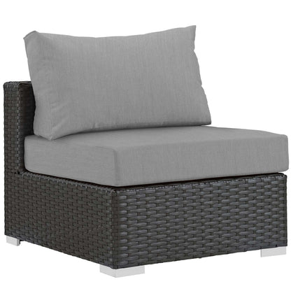 executive chairs | Sojourn Outdoor Patio Armless Chair | Sunbrella Fabric | Synthetic Rattan | UV Protection | Aluminum Frame | Ideal for Patio, Backyard, Poolside | casafoyer.myshopify.com