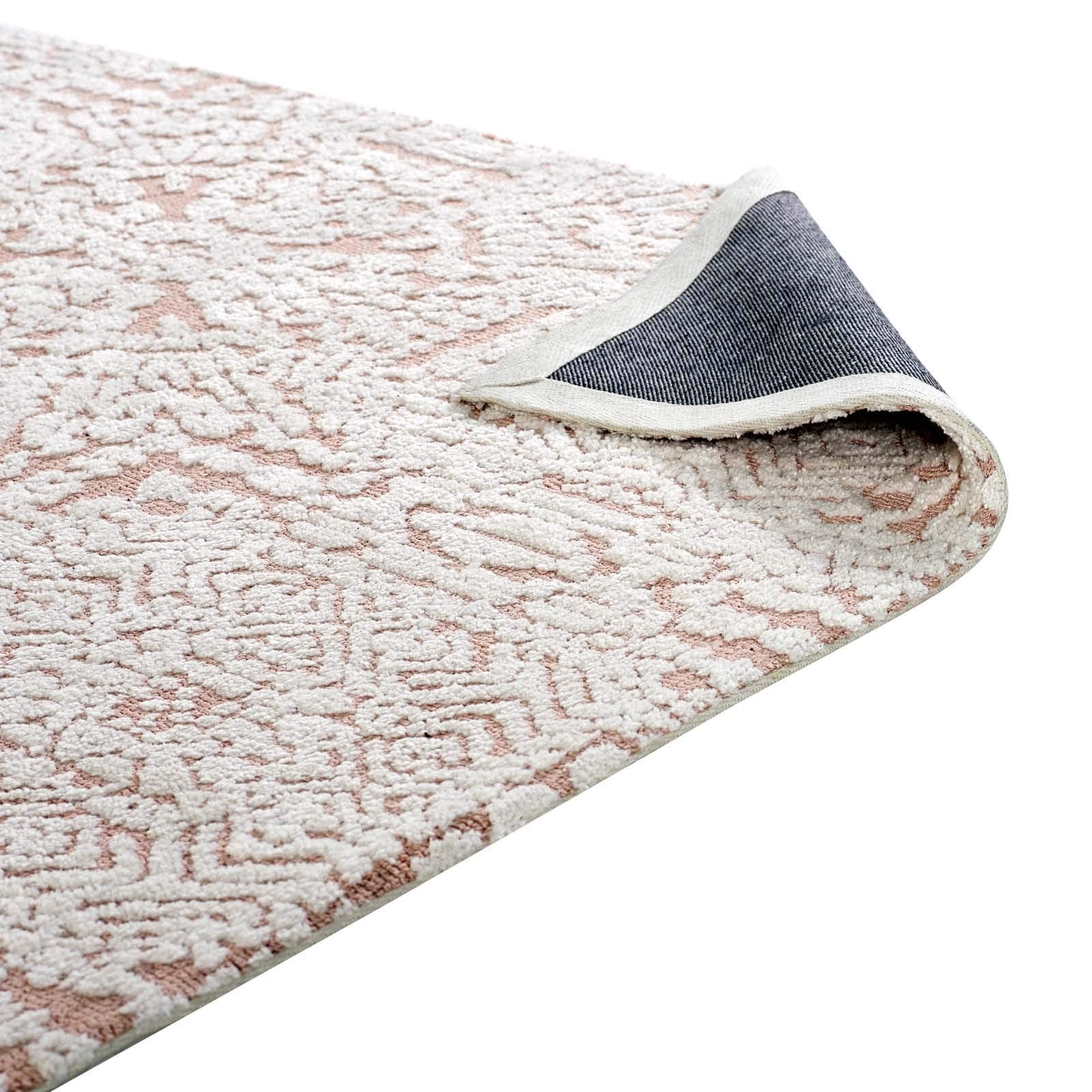 Carpet & Rugs | CasaFoyer Javiera Contemporary Moroccan Area Rug | Plush, Stain Resistant, Easy to Maintain | 8x10 Ivory & Cameo Rose | casafoyer.myshopify.com