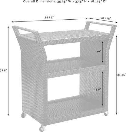Kitchen Cart | CasaFoyer Outdoor Bar Cart | Convenient, Stylish, and Durable | Spacious Serving Surface | Open Storage | Easy Mobility | casafoyer.myshopify.com