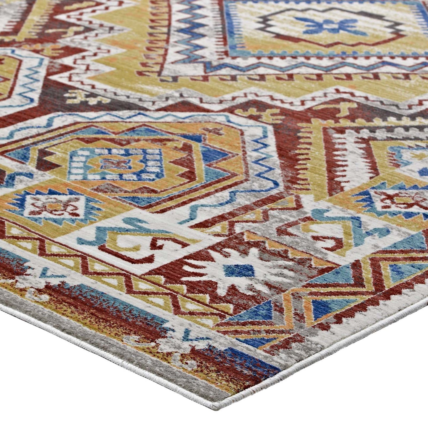 Carpet & Rugs | CasaFoyer Florita Distressed Southwestern Aztec Area Rug | Vibrant Design | Durable & Stain Resistant | 5x8 Size | Perfect for Home Decor & Everyday Use | casafoyer.myshopify.com