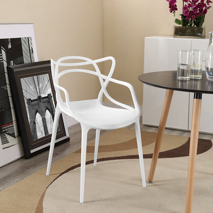 Chair | Entangled Dining Chair | Mesmerizing Design | Molded Plastic | Fully Assembled | Easy-to-Clean Surface | Foot Caps | White | casafoyer.myshopify.com