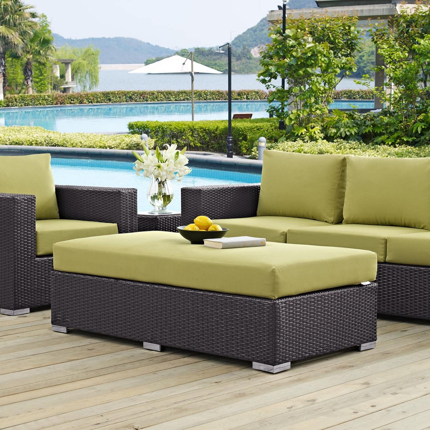 ottomans | CasaFoyer Convene Outdoor Sectional | Durable Rattan Ottoman | All-Weather Cushions | Elevate Your Outdoor Gatherings | casafoyer.myshopify.com