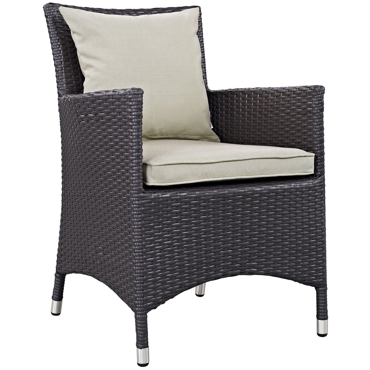 kitchen and dining room sets | CasaFoyer Convene Outdoor Sectional Series | 8 Piece Patio Dining Set with Umbrella | Espresso Beige | casafoyer.myshopify.com