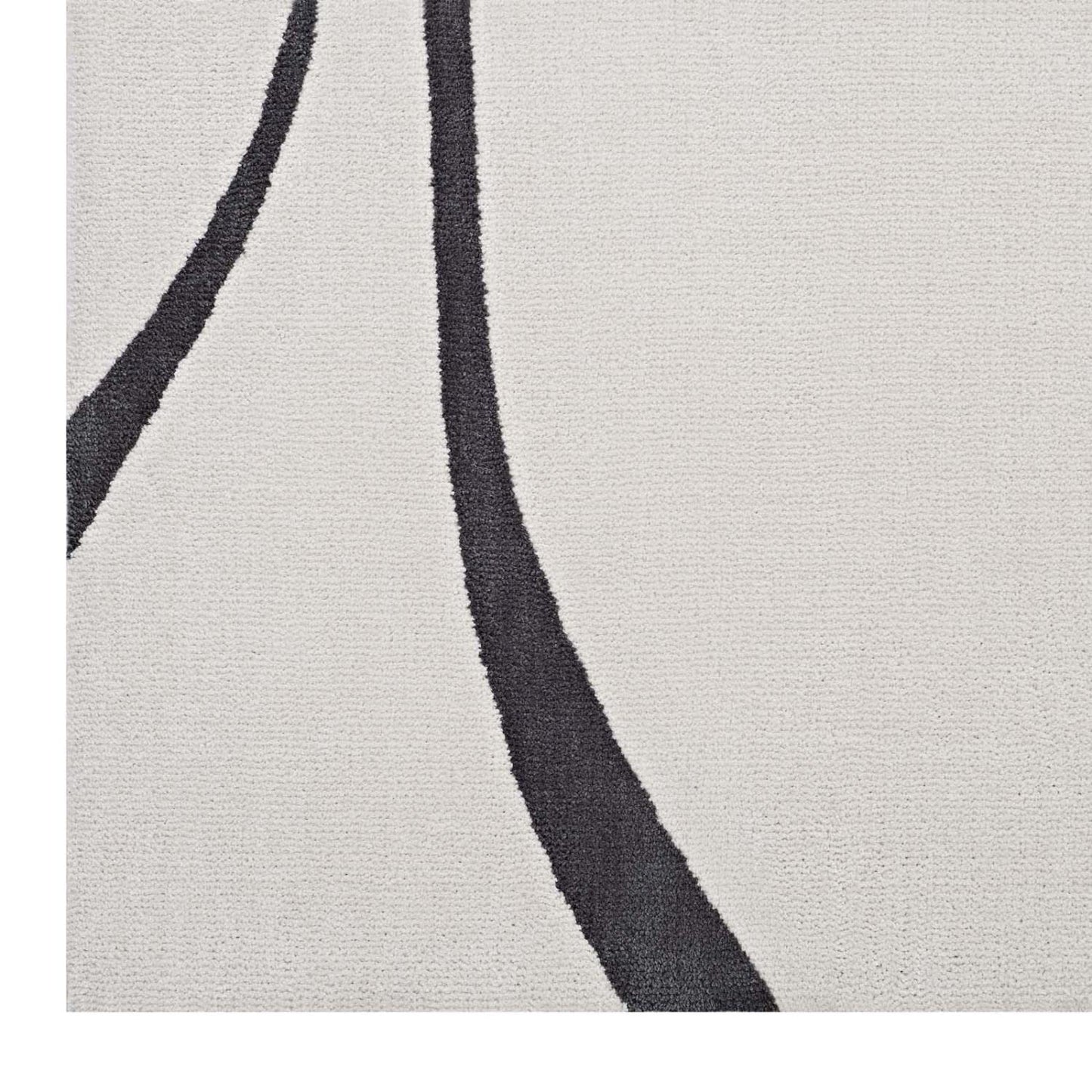 area rugs | CasaFoyer Therese Abstract Swirl Area Rug | Elegant Modern Design | Plush Feel | Stain-Resistant | Easy to Maintain | 5x8 Ivory and Charcoal | casafoyer.myshopify.com