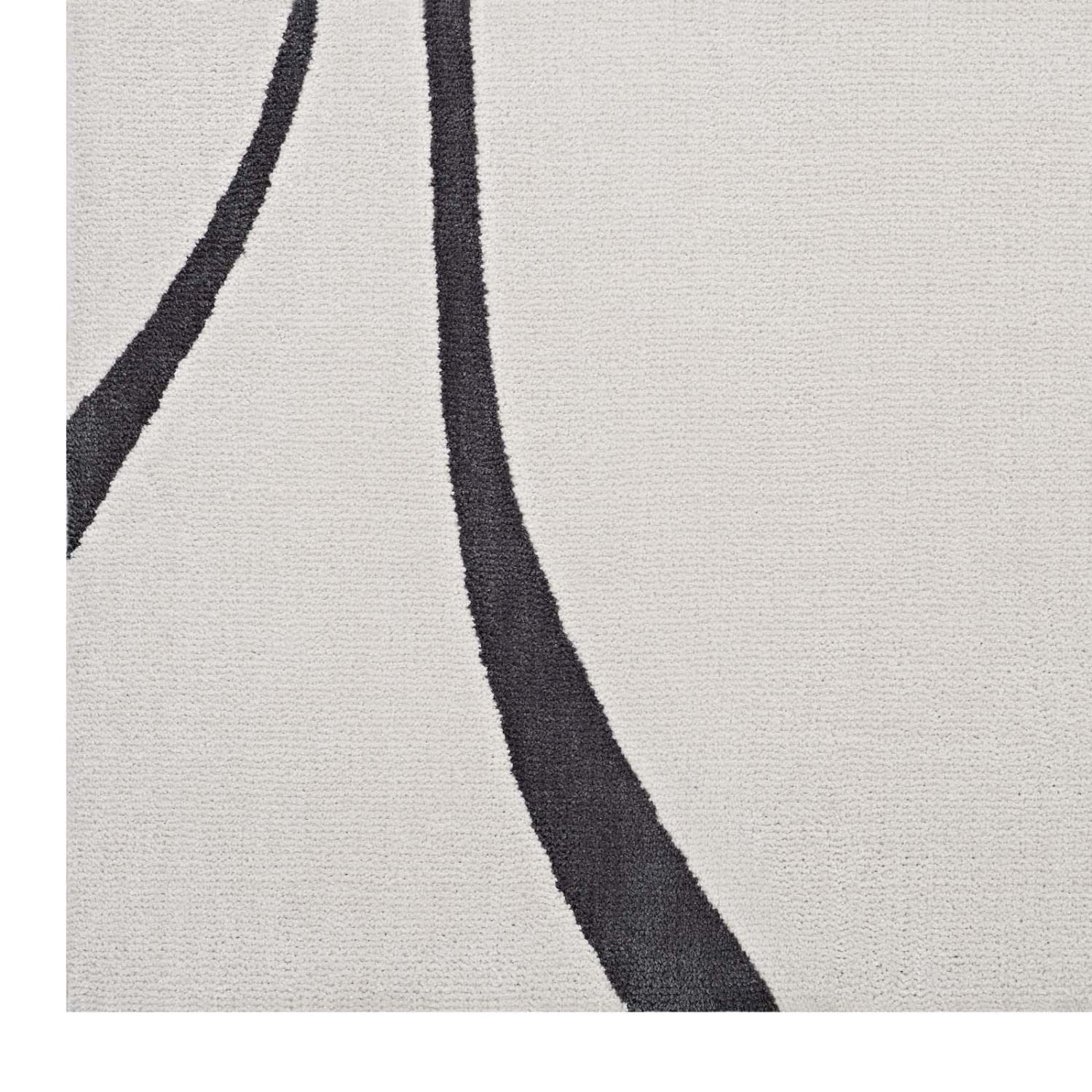 area rugs | CasaFoyer Therese Abstract Swirl Area Rug | Elegant Modern Design | Plush Feel | Stain-Resistant | Easy to Maintain | 5x8 Ivory and Charcoal | casafoyer.myshopify.com