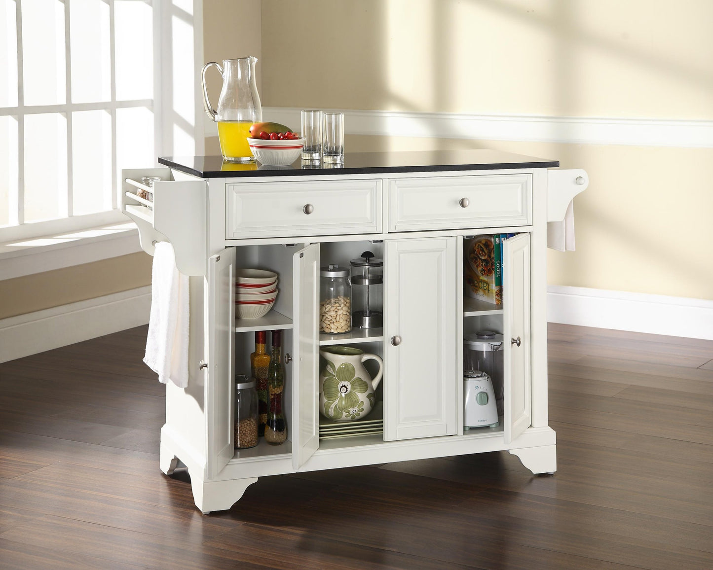 Kitchen Storage | Durable Solid Hardwood Kitchen Island | Elegant Raised Panel Doors | Ample Storage Space | casafoyer.myshopify.com