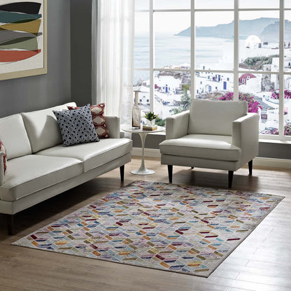 Carpet & Rugs | CasaFoyer Laleh Geometric Mosaic Area Rug | Modern Design | Durable Polypropylene | Non-Shedding | Stain-Resistant | 4x6 Size | casafoyer.myshopify.com