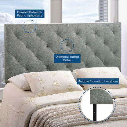 headboards | CasaFoyer Theodore Queen Upholstered Linen Fabric Headboard | Timeless Elegance | Bold Style | Clean Lines | Gray | casafoyer.myshopify.com