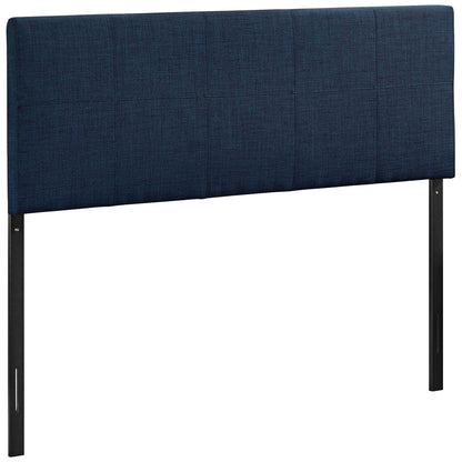 headboards | CasaFoyer  Oliver Queen Headboard | Luxurious Upholstered Linen Fabric | Raised Trim | Radiant Sheen | Timeless & Stylish | Navy | casafoyer.myshopify.com