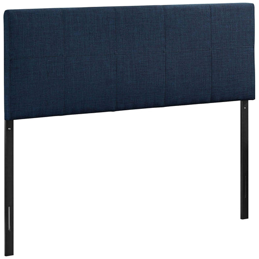 headboards | CasaFoyer  Oliver Queen Headboard | Luxurious Upholstered Linen Fabric | Raised Trim | Radiant Sheen | Timeless & Stylish | Navy | casafoyer.myshopify.com