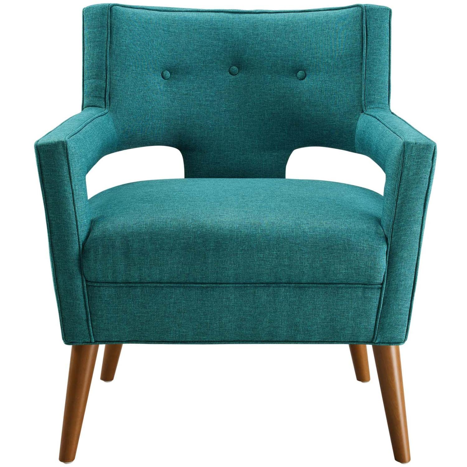 home office desk chairs | CasaFoyer Sheer Mid-Century Modern Armchair | Elegant Polyester Upholstery | Button Tufting | Cherry-Stained Wood Legs | Ideal for Living Room, Home Office, Entryway | 440 lbs Weight Capacity | casafoyer.myshopify.com