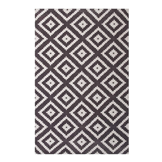 area rugs | CasaFoyer Alika Abstract Diamond Trellis Area Rug | Modern Design | Soft Polyester Microfiber | Durable Jute Bottom | Stain Resistant | Easy to Maintain | 5x8 | Ivory and Charcoal | casafoyer.myshopify.com