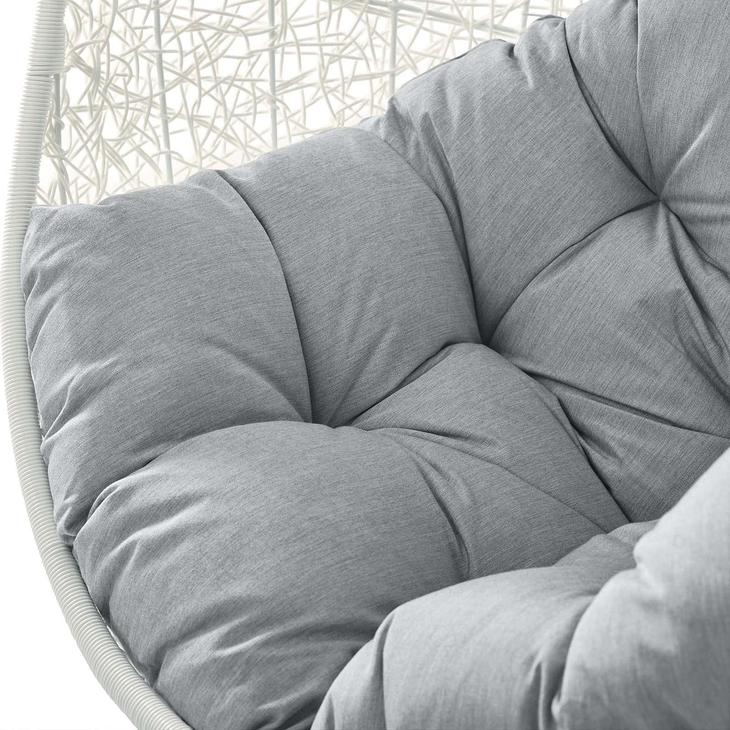 porch swings | Ergode Hide Swing Chair | All-Weather Sunbrella Cushion | Indoor/Outdoor Patio, Porch, Backyard, Poolside Decor | UV Resistant | White Gray | casafoyer.myshopify.com