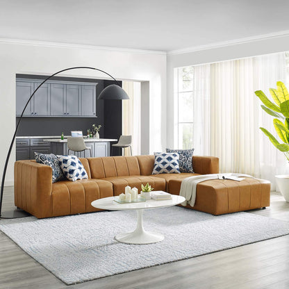 sofas | CasaFoyer Bartlett Vegan Leather 4-Piece Sectional Sofa | Cozy Lounge Set | Tufted Design | Optimal Comfort | Tan | casafoyer.myshopify.com