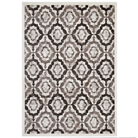 Carpet & Rugs | CasaFoyer Kalinda Rustic Vintage Moroccan Trellis Area Rug | Durable, Stain-Resistant | 8x10 Size | Brown/Beige/Ivory | casafoyer.myshopify.com